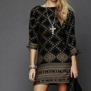 Free People New Romantics Embroidered Tunic in Black
